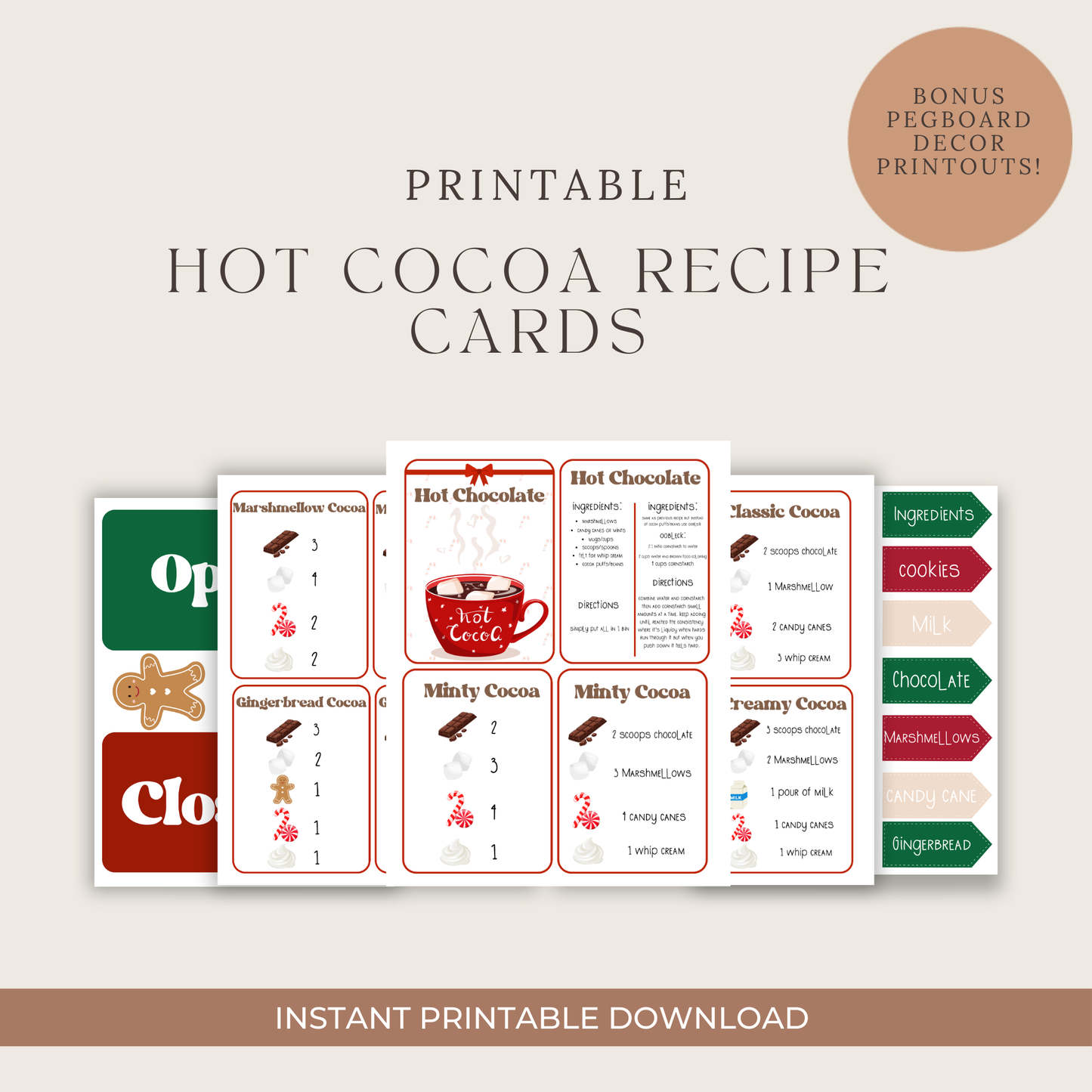 Hot Cocoa Recipe Cards