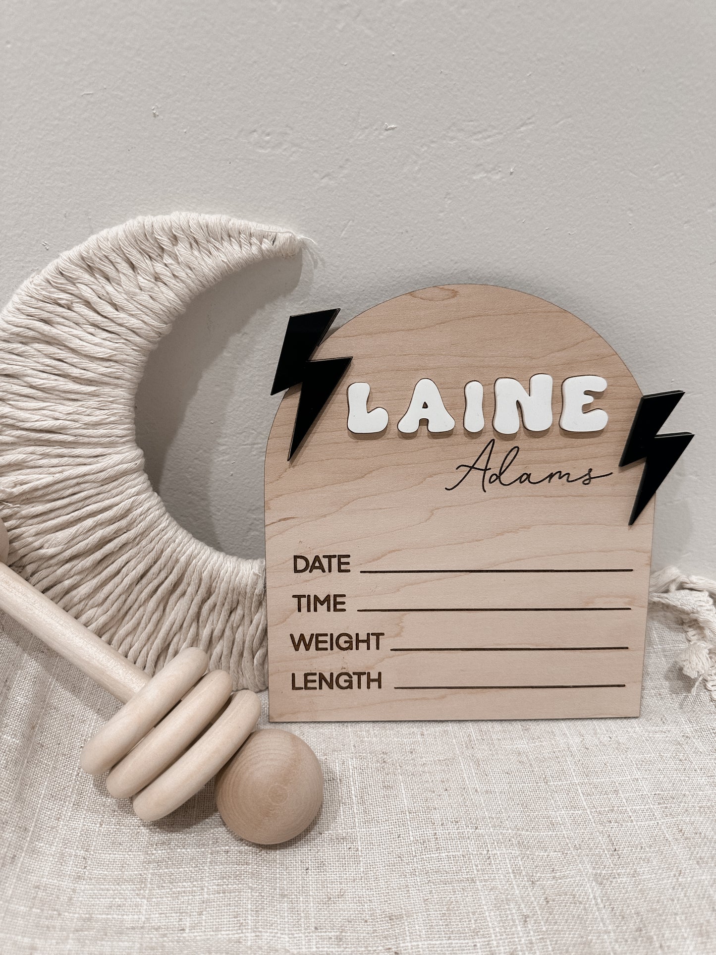 Lightning Bolt Baby Announcement