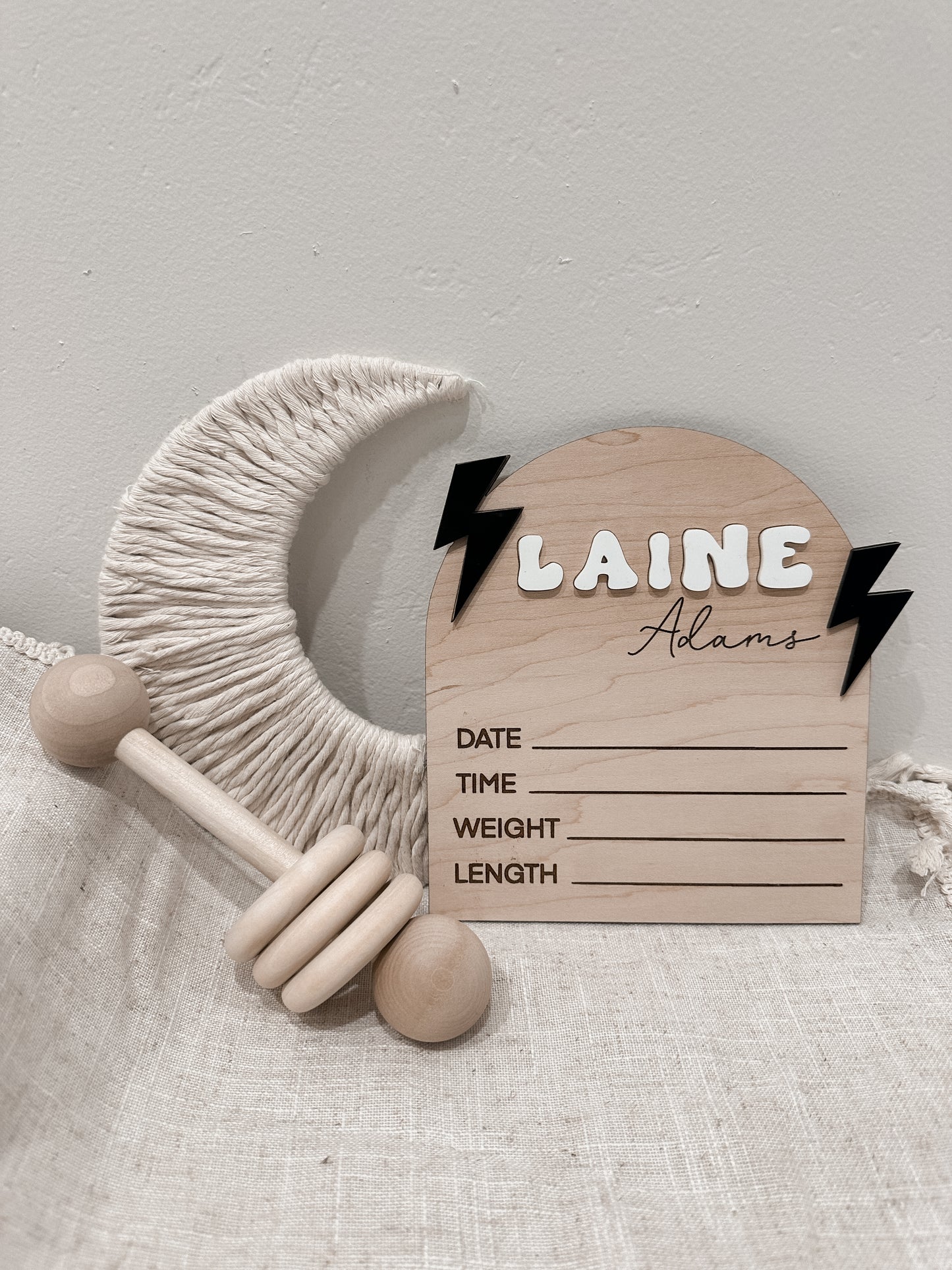 Lightning Bolt Baby Announcement