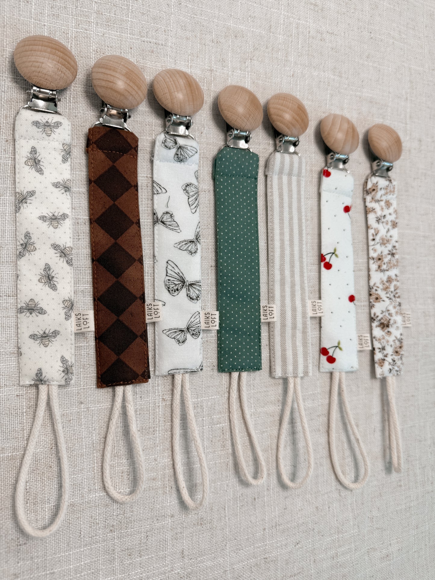 Fabric Pacifier Clip (Collection 2)