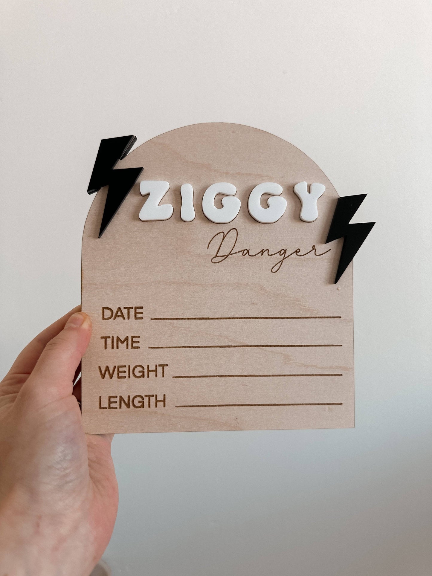 Lightening Bolt Name Sign - Name Sign - Nursery Decor