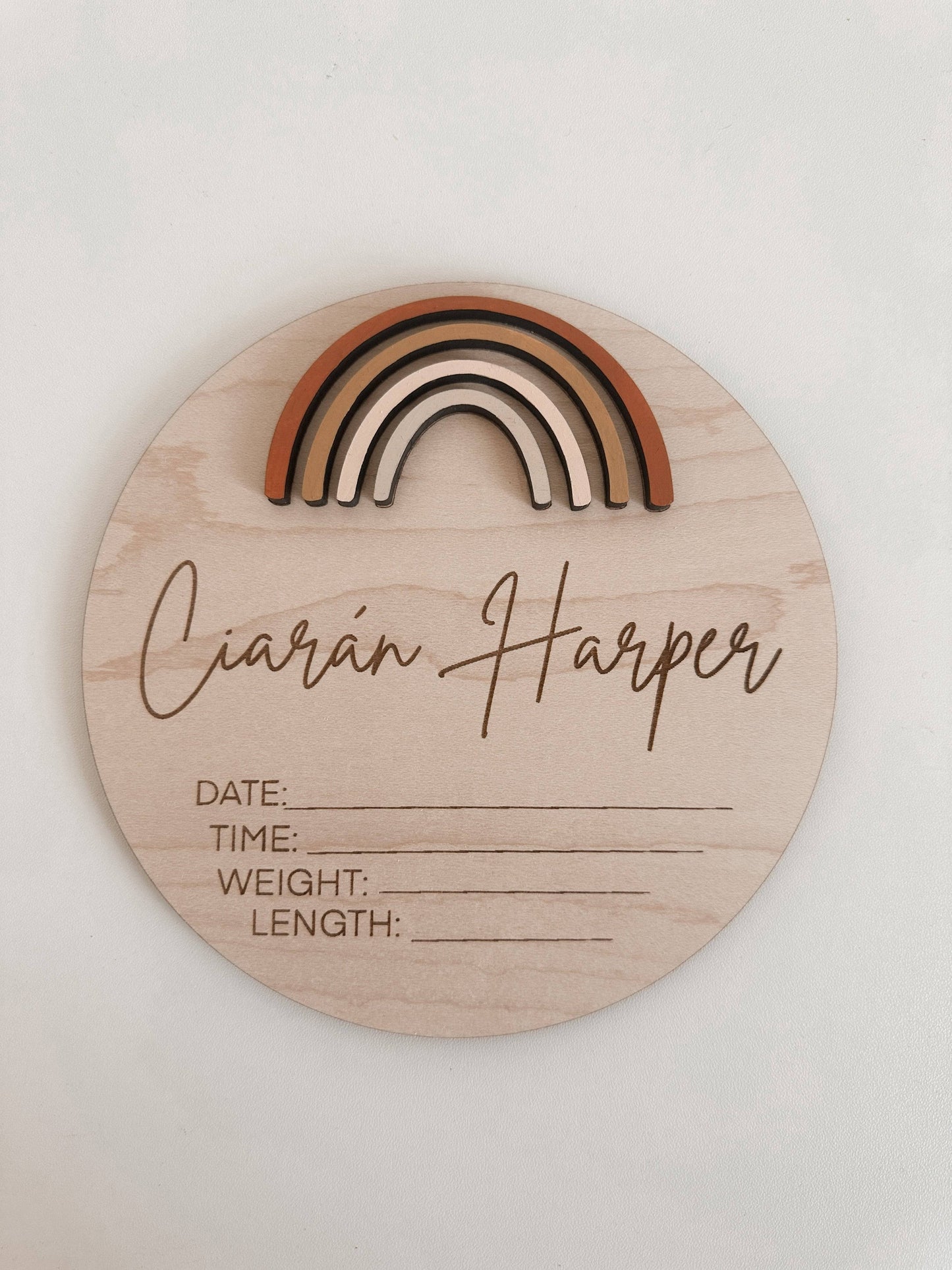 Rainbow Name Sign - Nursery Decor - Name Announcement Sign