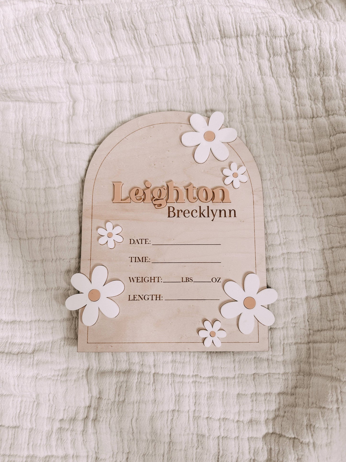 Newborn Baby Birth Announcement Sign - Nursery Decor