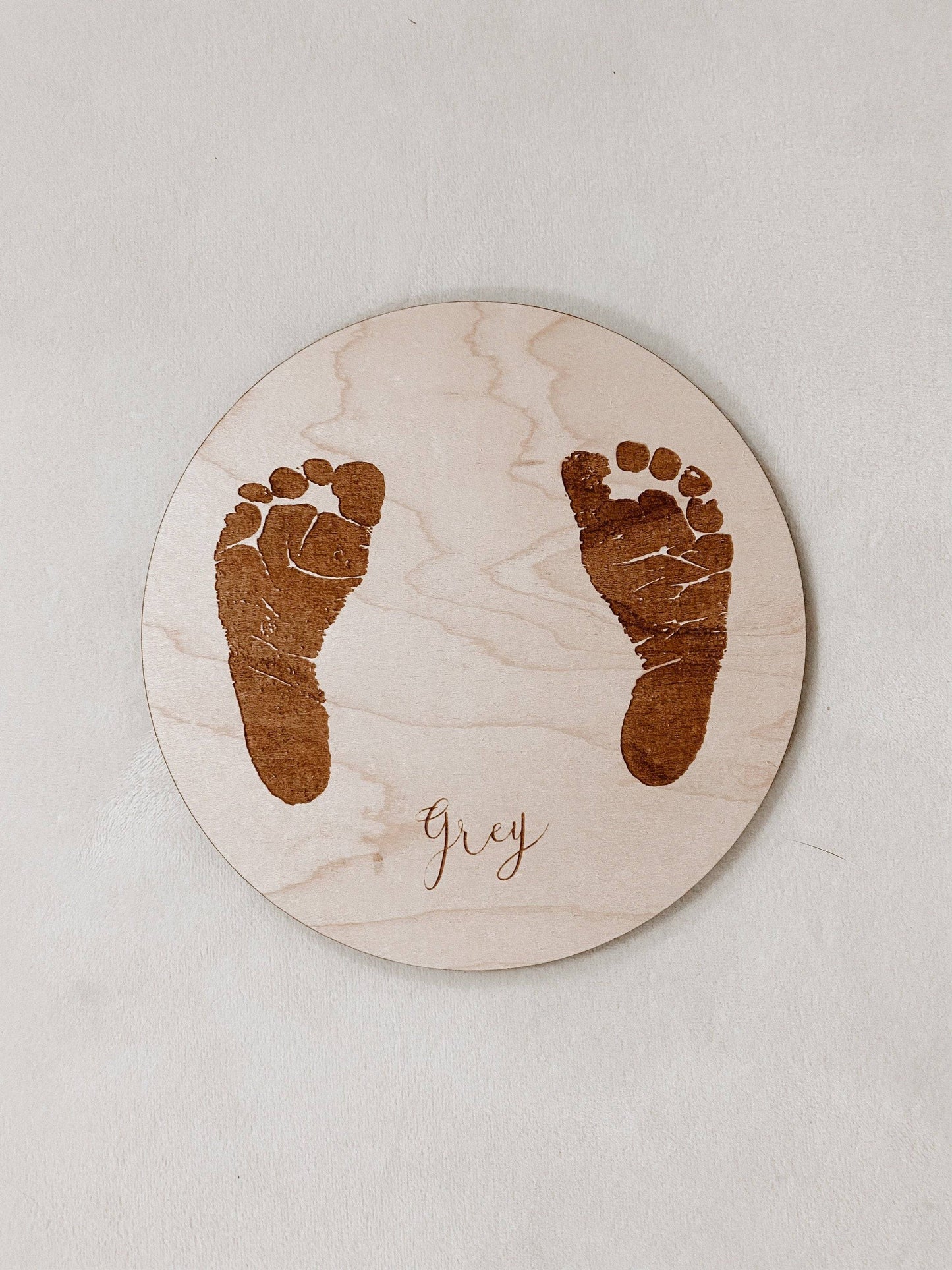 Baby Footprint Sign - Nursery Decor - Custom Baby Sign