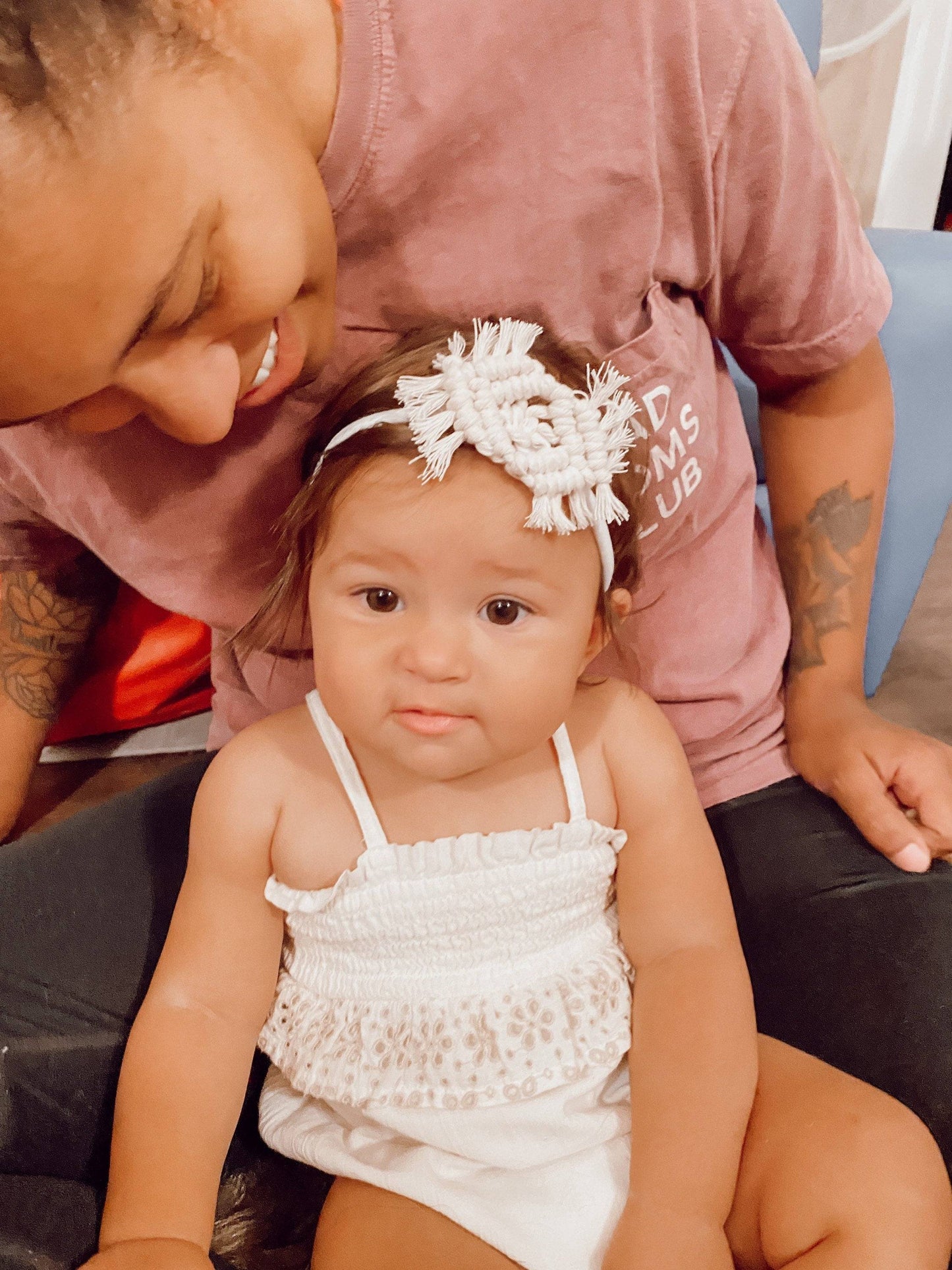 White Macrame Headband