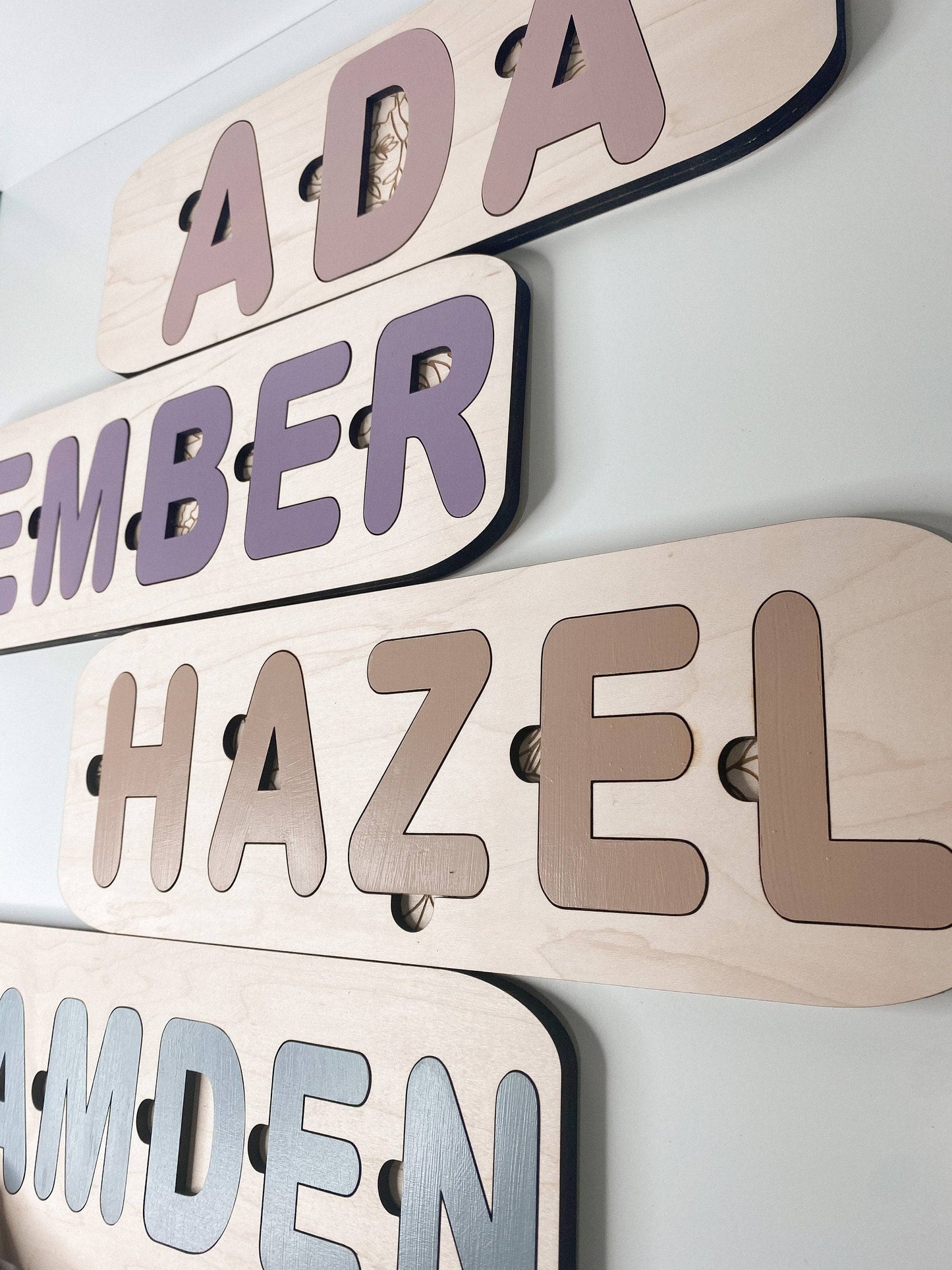 Personalized Name Puzzle Floral Engraved Background