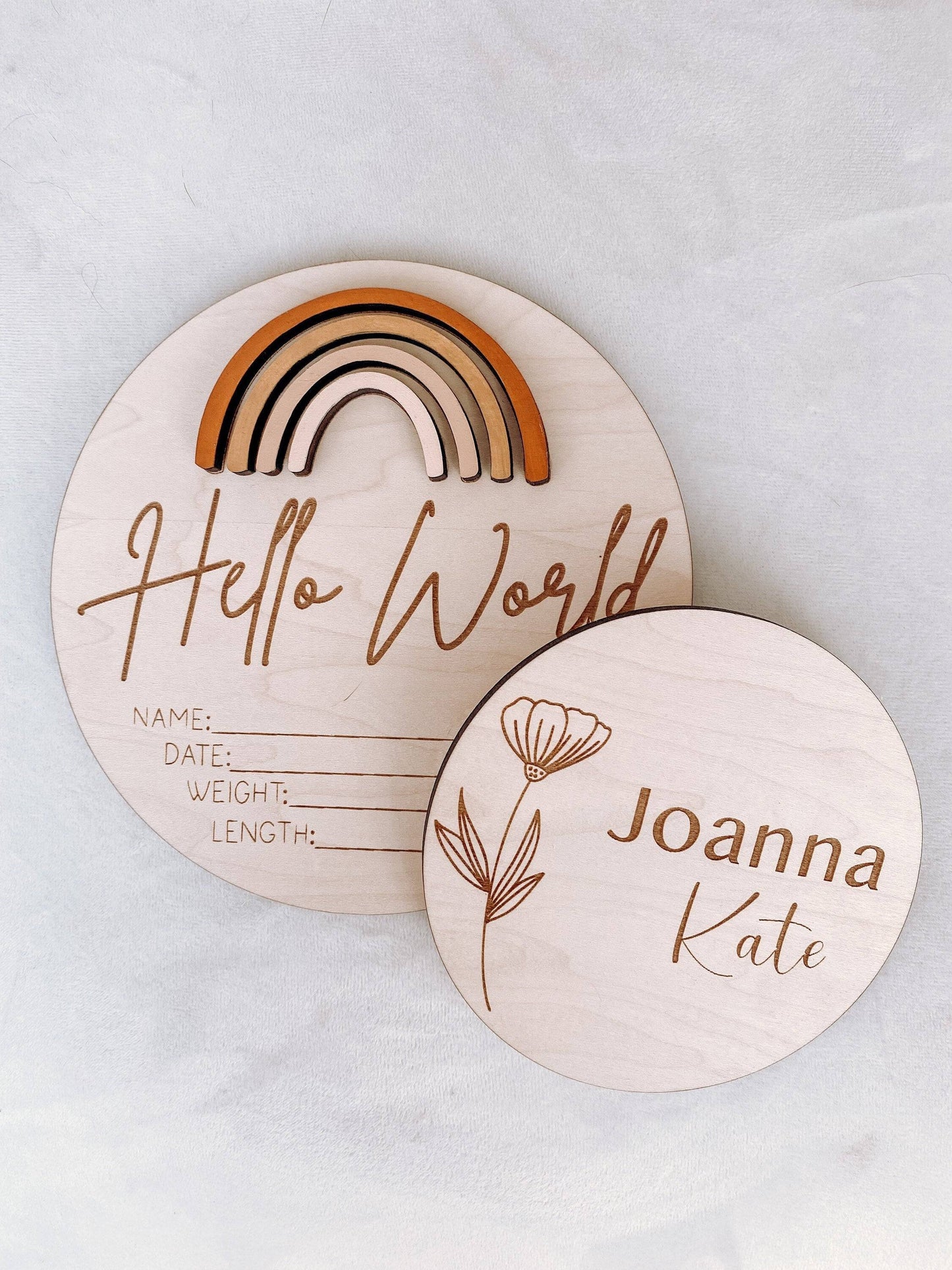 Rainbow Hello World Sign - Nursery Decor - Name Sign