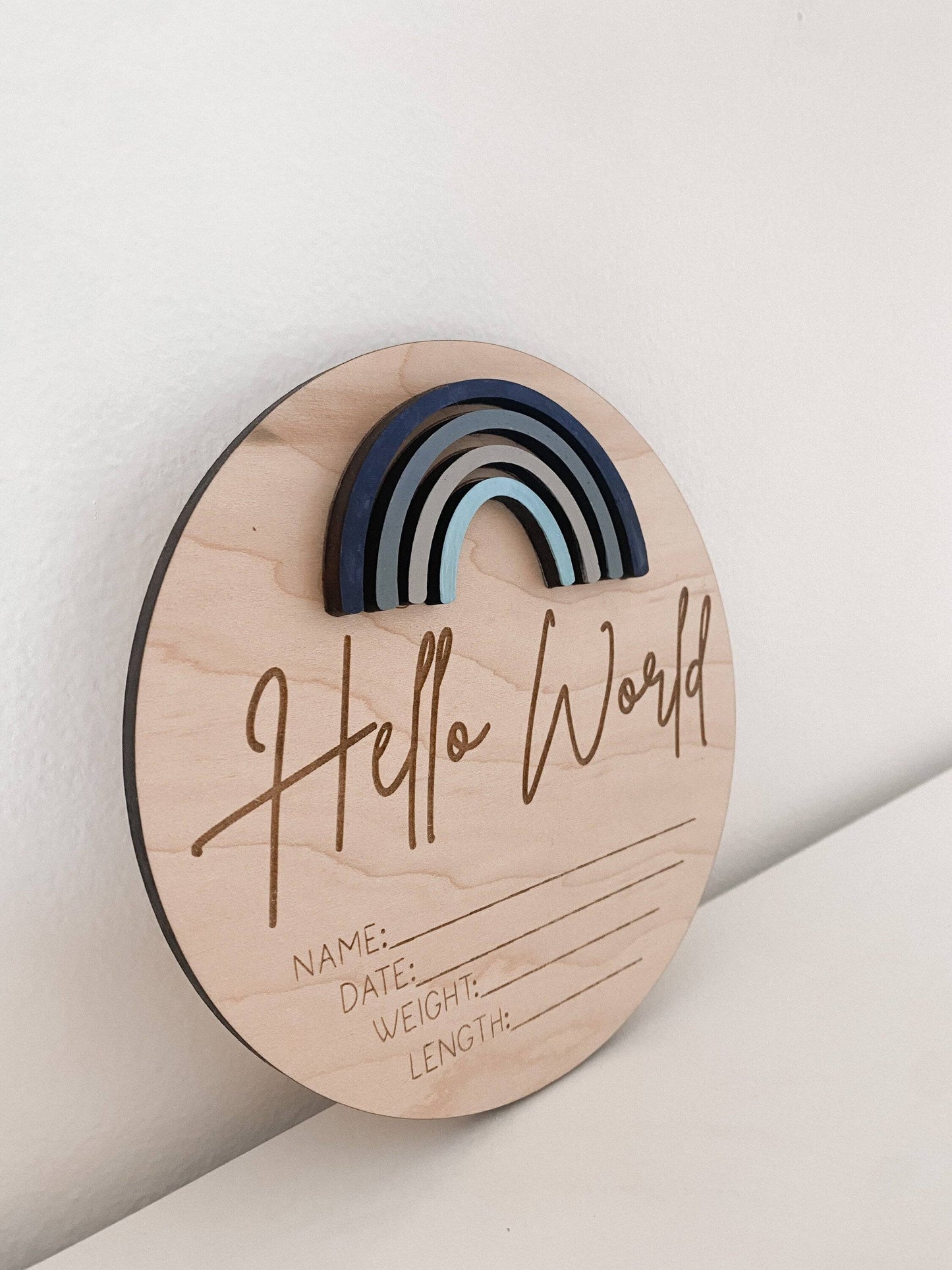 Rainbow Hello World Sign - Nursery Decor - Name Sign