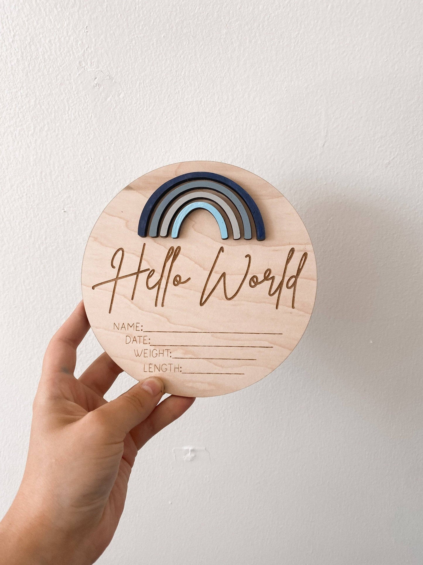 Rainbow Hello World Sign - Nursery Decor - Name Sign