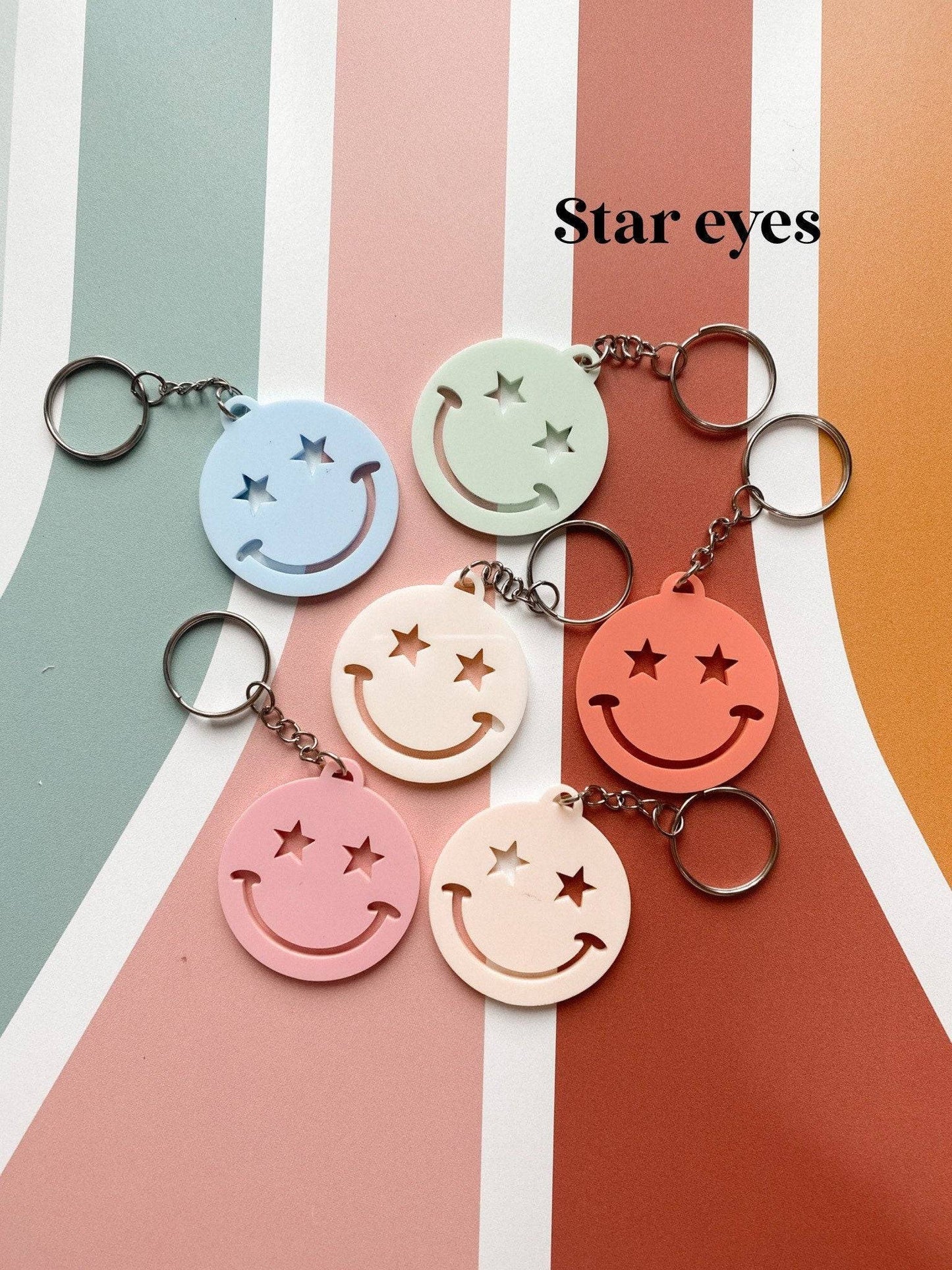 Retro Smiley Keychains