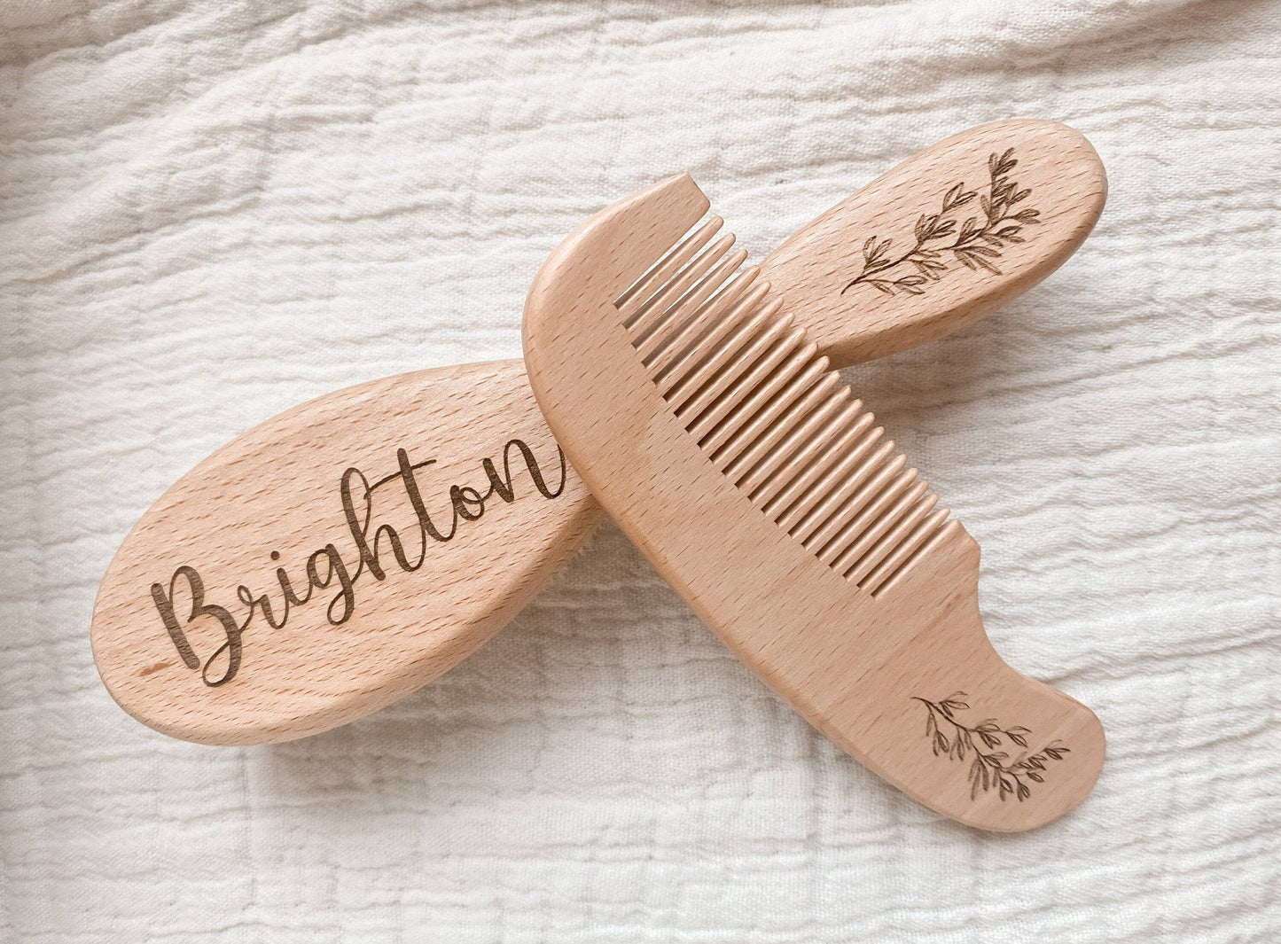 Custom Wooden Baby Hair Brush - Engraved Baby Hair Brush
