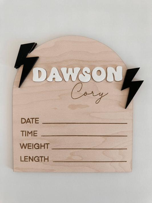 Lightening Bolt Name Sign - Name Sign - Nursery Decor