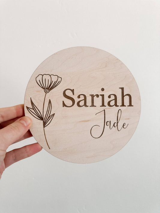 Flower Name Sign - Nursery Decor