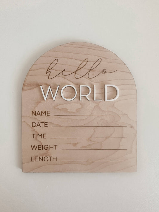 Arch Hello World Sign - Nursery Decor