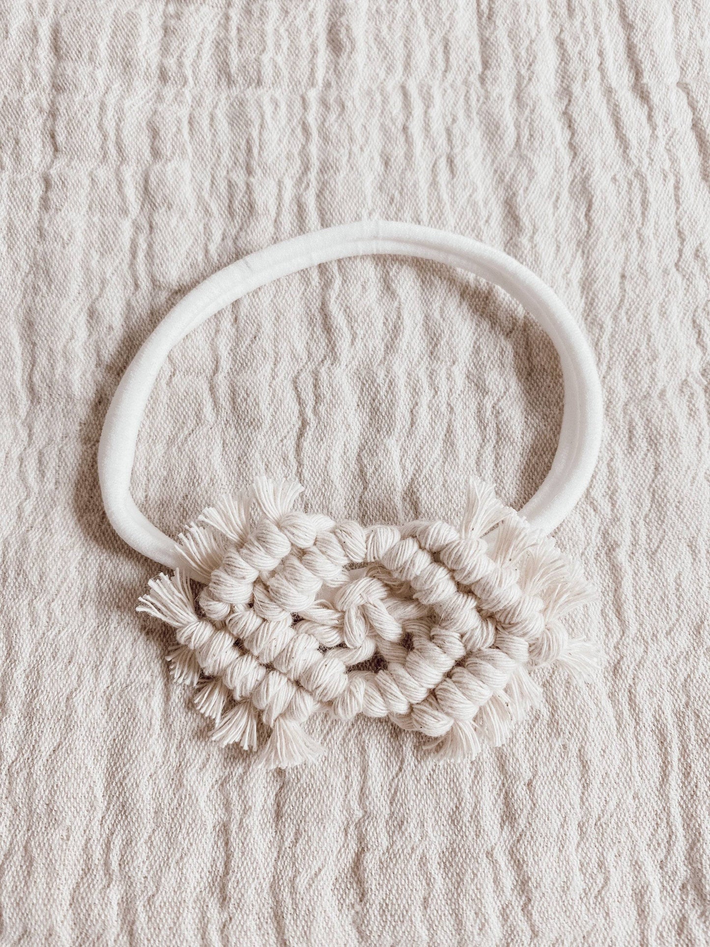 White Macrame Headband