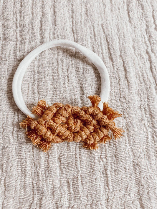 Mustard macrame headband