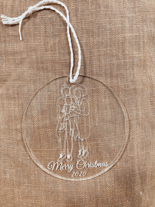 Personalized Line Art Ornament