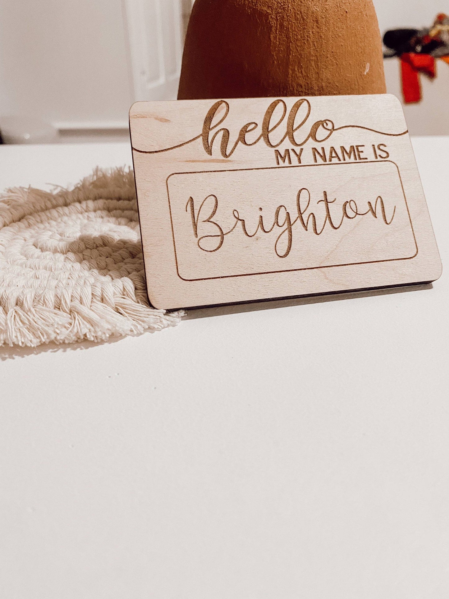 Hello Name Sign - Nursery Decor - Name Announcement