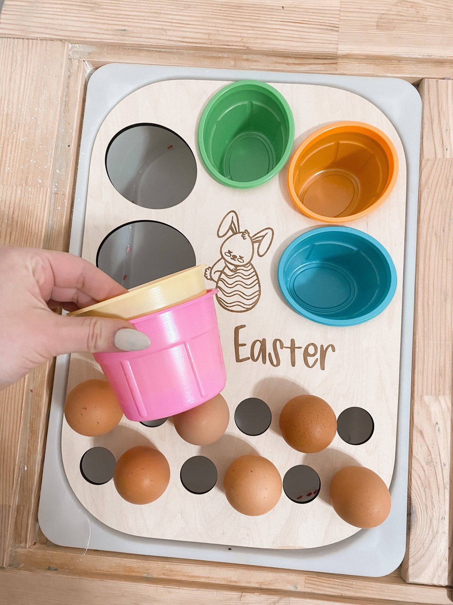 Easter Egg Dye Sensory Bin Insert