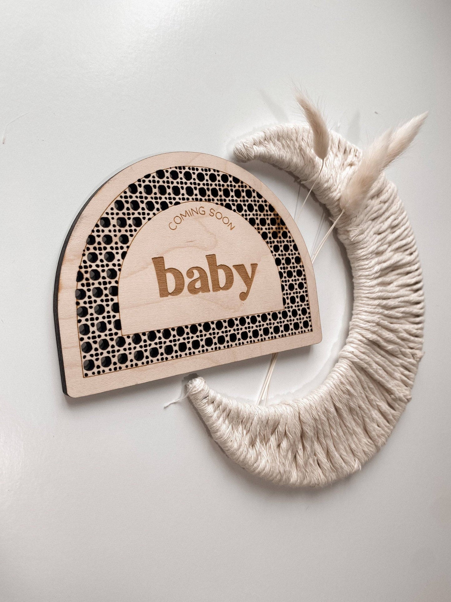 Coming Soon Baby Announcement - Nursery Decor - Arch Faux Cane Sign