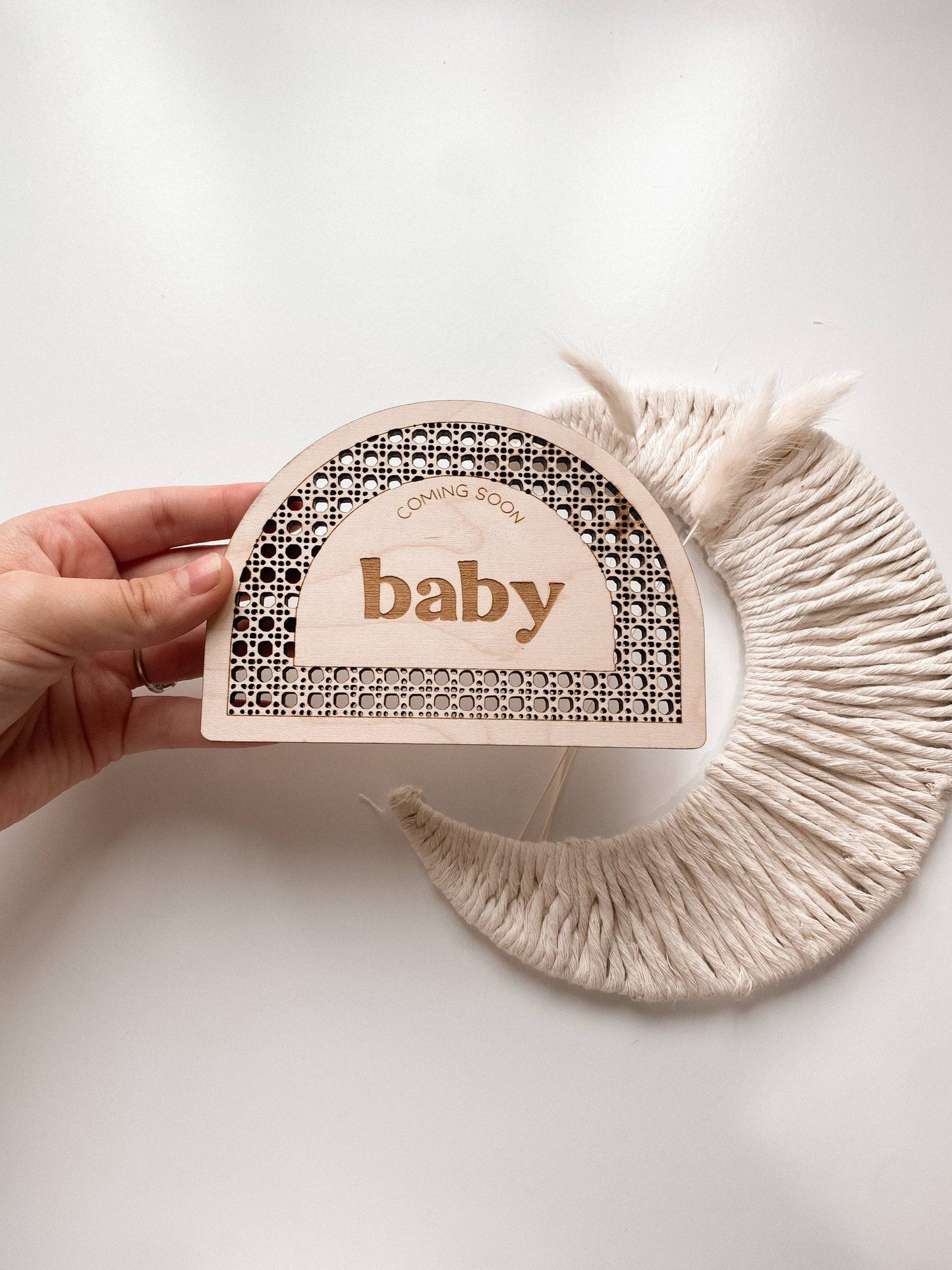 Coming Soon Baby Announcement - Nursery Decor - Arch Faux Cane Sign