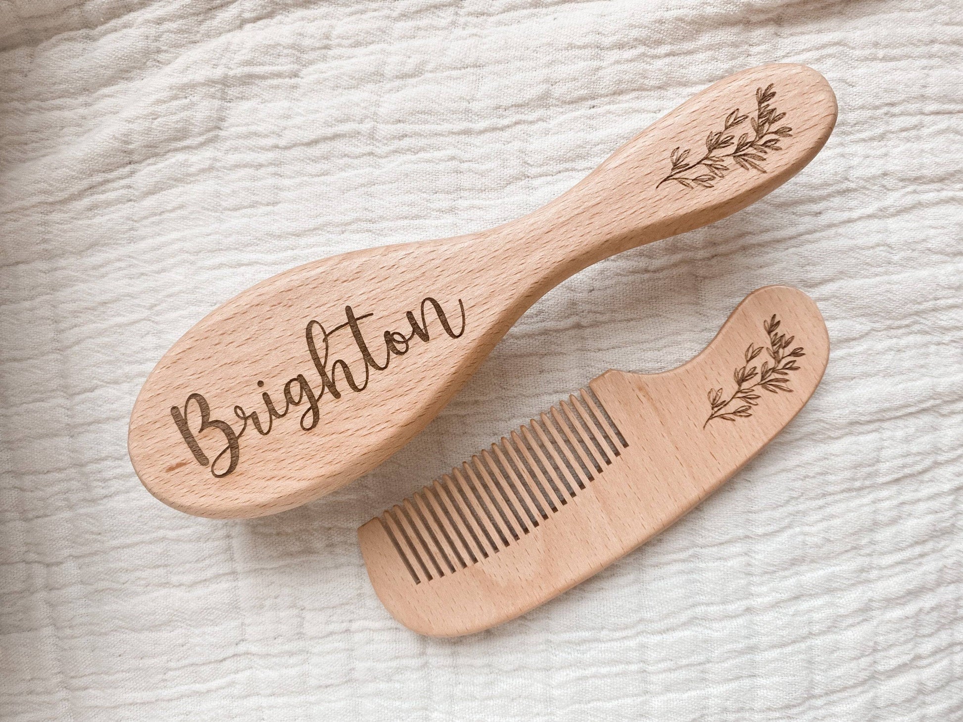 Custom Wooden Baby Hair Brush - Engraved Baby Hair Brush