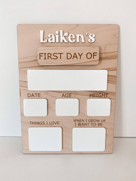 Personalized First/Last Day Of School Sign