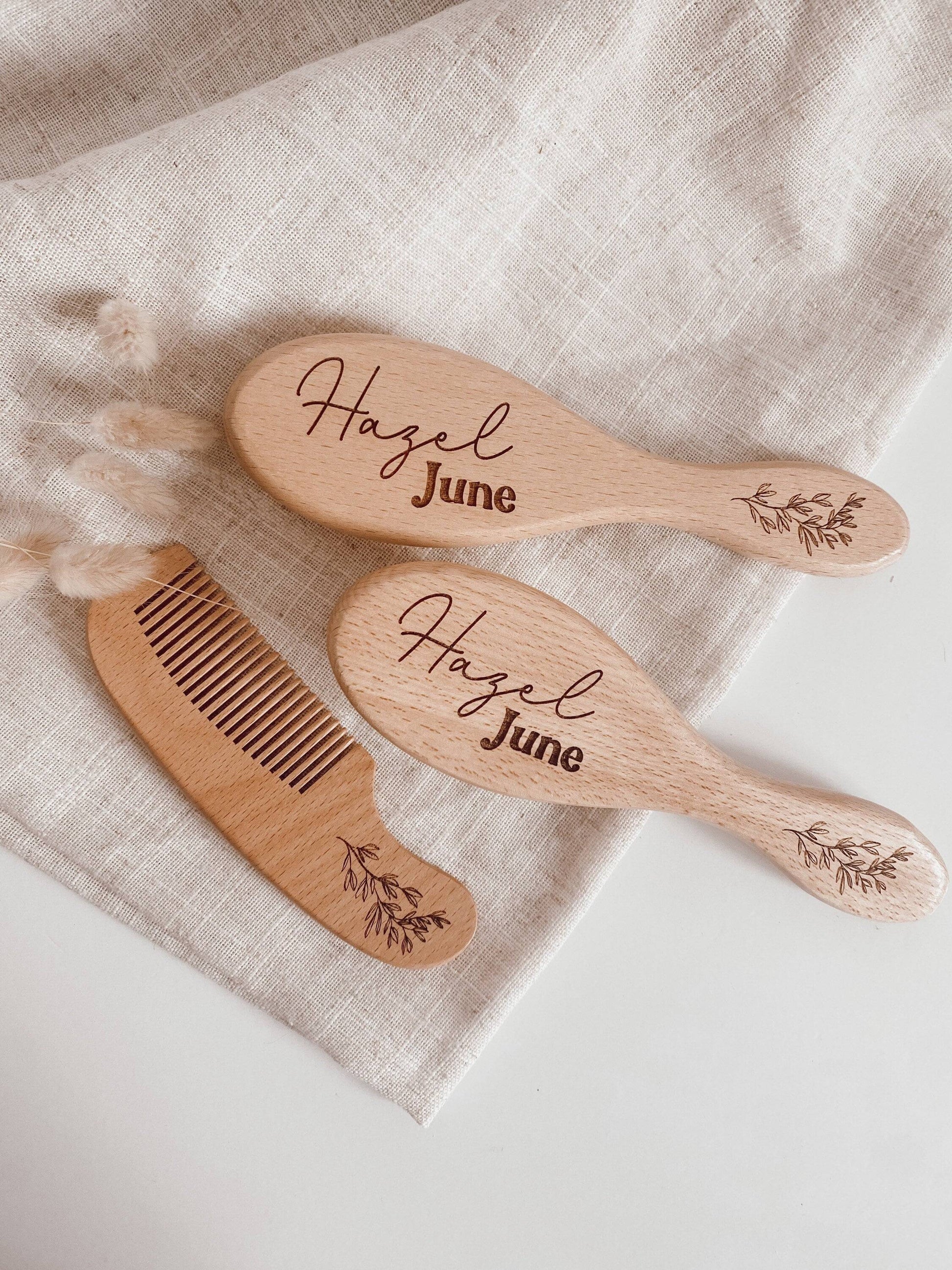 Custom Wooden Baby Hair Brush - Engraved Baby Hair Brush